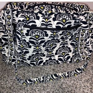 Vera Bradley stroll around baby bag diaper bag tote white black floral fanfare